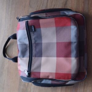 LL Bean toiletries bag red plaid NEW never used